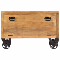 vidaXL Solid Mango Wood Shoe Cabinet with 4 Casters Footwear Rack Organiser - Additional view 3
