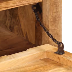 vidaXL Solid Mango Wood Shoe Cabinet with 4 Casters Footwear Rack Organiser - Additional view 7