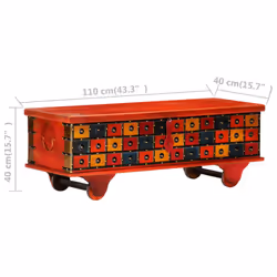 vidaXL Solid Acacia Wood Storage Box Ample Space Red 110cm Storage Chest Home