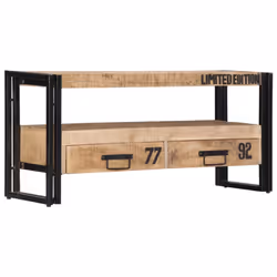 vidaXL Solid Mango Wood TV Cabinet 100cm HiFi Media Centre Lowboard Stand - Additional view 6