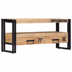 vidaXL Solid Mango Wood TV Cabinet 100cm HiFi Media Centre Lowboard Stand - Additional view 9