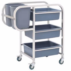 vidaXL Kitchen Cart with Plastic Containers Dining Room Trolleys Organiser