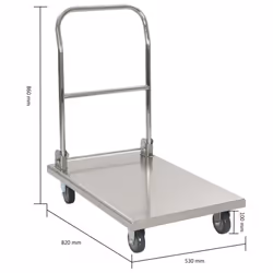 vidaXL Platform Wagon Silver Stainless Steel Transport wagons Hand Trolleys - Additional view 7