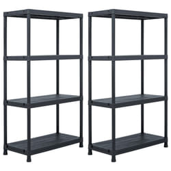 vidaXL 1/2/5x Storage Shelf Rack Black Plastic Display Organiser Multi Sizes - 60 x 30 x 138 cm/ 2 piece