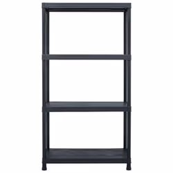 vidaXL 1/2/5x Storage Shelf Rack Black Plastic Display Organiser Multi Sizes - 60 x 30 x 138 cm/ 5 piece - Additional view 2