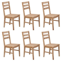 vidaXL 6x Solid Wood Acacia Dining Chairs Kitchen Living Room Furniture Seat