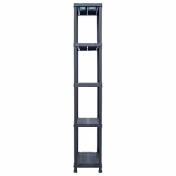 vidaXL 2x Storage Shelf Racks Black 60x30x180cm Plastic Display Organiser Unit