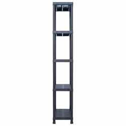vidaXL 5x Storage Shelf Racks Black 60x30x180cm Plastic Display Organiser Unit