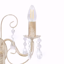vidaXL Wall Lamp with Beads Antique White 2xE14 Bulbs Living Room Wall Light - Additional view 4