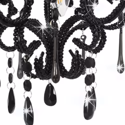vidaXL Ceiling Lamp with Beads Black Round E14 Hanging Lamp Living Room Light - Additional view 4