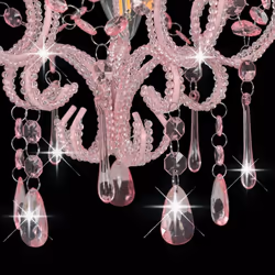 vidaXL Ceiling Lamp with Beads Pink Round E14 Hanging Lamp Living Room Light - Additional view 4