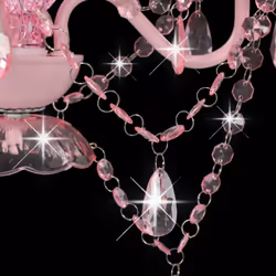 vidaXL Chandelier with Beads Pink Round 3xE14 Pendant Lamp Living Room Light - Additional view 5