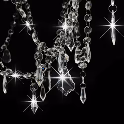 vidaXL Chandelier with Crystal Beads 8x E14 Bulbs White Ceiling Lamp Hallway - Additional view 5