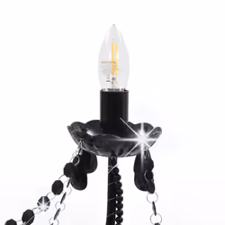 vidaXL Chandelier with Beads Black 8xE14 Bulbs Hanging Lamp Pendant Light - Additional view 5