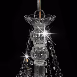 vidaXL Chandelier with Crystal Beads 8x E14 Bulbs Silver Ceiling Lamp Hallway