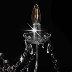 vidaXL Chandelier with Crystal Beads 8x E14 Bulbs Silver Ceiling Lamp Hallway - Additional view 4