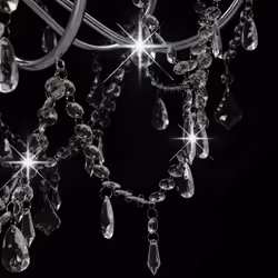 vidaXL Chandelier with Crystal Beads 8x E14 Bulbs Silver Ceiling Lamp Hallway - Additional view 5
