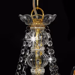 vidaXL Chandelier with Crystal Beads 8x E14 Bulbs Golden Ceiling Lamp Hallway