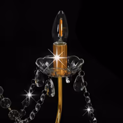 vidaXL Chandelier with Crystal Beads 8x E14 Bulbs Golden Ceiling Lamp Hallway - Additional view 4