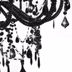 vidaXL Chandelier with Crystal Beads 12x E14 Bulbs Black Ceiling Lamp Hallway - Additional view 6
