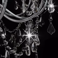 vidaXL Chandelier with Beads Silver 12x E14 Bulbs Hanging Ceiling Light Lamp - Additional view 5