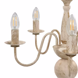 vidaXL Chandelier Antique White 5xE14 Bulbs Hanging Lamp Pendant Lighting - Additional view 4