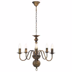 vidaXL Chandelier Antique Black 5xE14 Bulbs Hanging Lamp Pendant Lighting