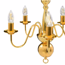vidaXL Chandelier Golden 5xE14 Bulbs Ceiling Pendant Lamp Living Room Light - Additional view 10