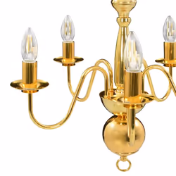 vidaXL Chandelier Golden 5xE14 Bulbs Ceiling Pendant Lamp Living Room Light