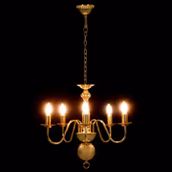 vidaXL Chandelier Golden 5xE14 Bulbs Ceiling Pendant Lamp Living Room Light - Additional view 8