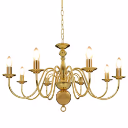 vidaXL Chandelier Golden 8xE14 Bulbs Ceiling Pendant Lamp Living Room Light