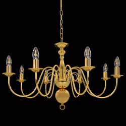 vidaXL Chandelier Golden 8xE14 Bulbs Ceiling Pendant Lamp Living Room Light