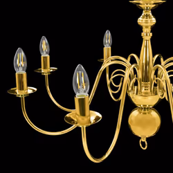 vidaXL Chandelier Golden 8xE14 Bulbs Ceiling Pendant Lamp Living Room Light
