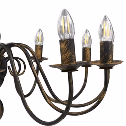 vidaXL Chandelier Antique Black 12xE14 Bulbs Hanging Lamp Pendant Lighting - Additional view 5