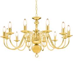 vidaXL Chandelier Golden 12x E14 Bulbs Ceiling Lamp Pendant Light Bedroom