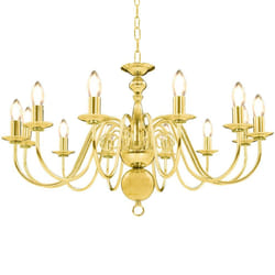 vidaXL Chandelier Golden 12x E14 Bulbs Ceiling Lamp Pendant Light Bedroom