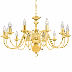 vidaXL Chandelier Golden 12x E14 Bulbs Ceiling Lamp Pendant Light Bedroom