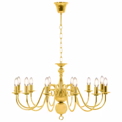 vidaXL Chandelier Golden 12x E14 Bulbs Ceiling Lamp Pendant Light Bedroom