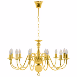 vidaXL Chandelier Golden 12x E14 Bulbs Ceiling Lamp Pendant Light Bedroom - Additional view 4