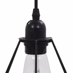 vidaXL Ceiling Lamp with Diamond Design Black 3xE27 Bulbs Hanging Lighting - Additional view 5