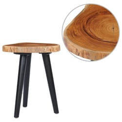 vidaXL Solid Teak Wood Coffee Table Handmade Natural Colour Black Side Table