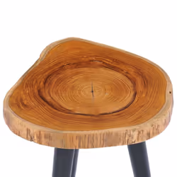 vidaXL Solid Teak Wood Coffee Table Handmade Natural Colour Black Side Table