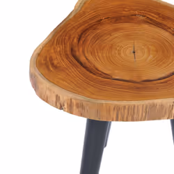 vidaXL Solid Teak Wood Coffee Table Handmade Natural Colour Black Side Table