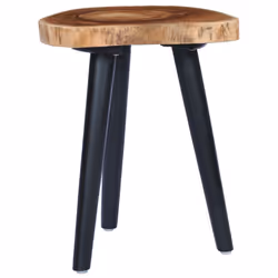 vidaXL Solid Teak Wood Coffee Table Handmade Natural Colour Black Side Table - Additional view 5