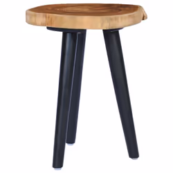 vidaXL Solid Teak Wood Coffee Table Handmade Natural Colour Black Side Table - Additional view 6