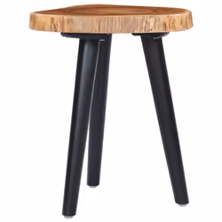 vidaXL Solid Teak Wood Coffee Table Handmade Natural Colour Black Side Table - Additional view 8