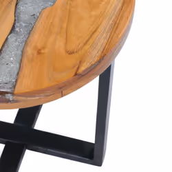 vidaXL Solid Teak Wood and Polyresin Coffee Table Home Couch Side End Table - Additional view 5