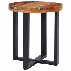 vidaXL Solid Teak Wood and Polyresin Coffee Table Home Couch Side End Table - Additional view 8