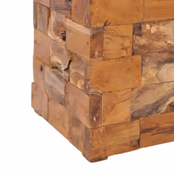 vidaXL Solid Teak Wood Storage Stool Rustic Charm Home Hallway Wooden Stool - Additional view 5