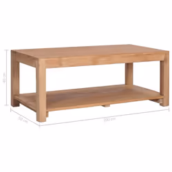vidaXL Solid Teak Wood Coffee Table 100cm Home Side End Tea Stand Table Desk